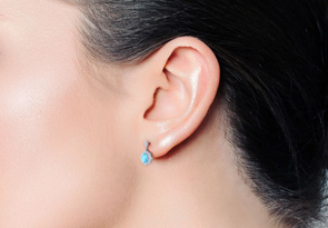 2 1/4 Carat Oval Shape Blue Topaz & Diamond Dangle Earrings In 14K White Gold (2.80 G), I/J By SuperJeweler