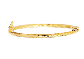 14K Yellow Gold (3 G) Kids Twisted Rope Bangle Bracelet, 5 1/2 Inches By SuperJeweler