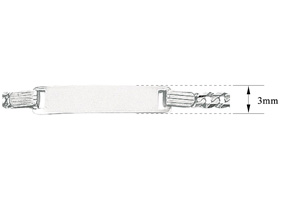 14K White Gold (2.75 G) Kids ID Curb Link Bracelet, 6 Inches By SuperJeweler