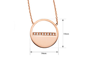 14K Rose Gold (2.30 G) Diamond Half Moon Necklace, 16 Inches, H/I By SuperJeweler