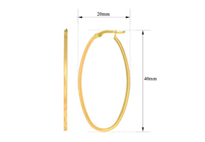 14K Yellow Gold (1.60 G) Oval Hoop Earrings, 1 3/4 Inch By SuperJeweler