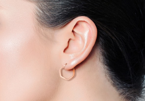 14K Rose Gold (1.50 G) Hexagon Hoop Earrings, 3/4 Inch By SuperJeweler