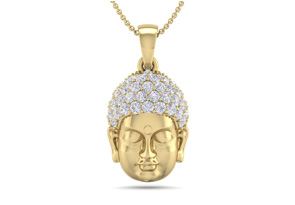 1/2 Carat Diamond Buddha Necklace In 14K Yellow Gold (6 G), 18 Inches, I/J By SuperJeweler