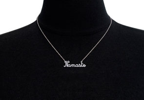 1/2 Carat Diamond Namaste Necklace In 14K White Gold (4 G), 16 Inches, I/J By SuperJeweler