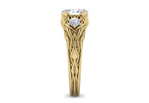 1.25 Carat Oval Shape Diamond Intricate Vine Engagement Ring In 14K Yellow Gold (5.50 G) (H-I, SI2-I1) By SuperJeweler