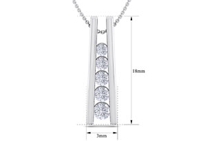 1/4 Carat Diamond Journey Ladder Necklace In 14K White Gold (4 G), 18 Inches, I/J By SuperJeweler