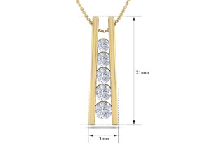 1/2 Carat Diamond Journey Ladder Necklace In 14K Yellow Gold (4.30 G), 18 Inches, I/J By SuperJeweler