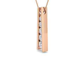 1/2 Carat Diamond Journey Ladder Necklace In 14K Rose Gold (4.30 G), 18 Inches, I/J By SuperJeweler