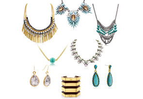 Statement Jewelry Gift Set Featuring 8 Pieces Of Fashion Necklaces, Earrings & Bracelets By SuperJeweler