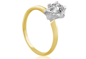 1 Carat Pear Diamond Solitaire Ring In 14K Yellow Gold (H-I, SI2-I1) By SuperJeweler