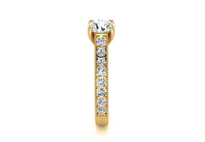 1.5 Carat Round Shape Moissanite Engagement Ring In 14K Yellow Gold (3.70 G), E/F By SuperJeweler