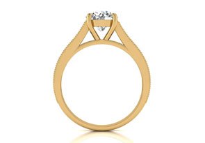 2 Carat Round Shape Moissanite Engagement Ring In 14K Yellow Gold (4 G), E/F By SuperJeweler