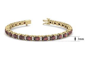5 3/4 Carat Oval Shape Garnet & Diamond Bracelet In 14K Yellow Gold (10 G), 7 Inches, I/J By SuperJeweler