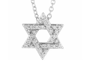 1/4 Carat Diamond Star Of David Necklace In 14K White Gold (4.50 G), 18 Inches, I/J By SuperJeweler