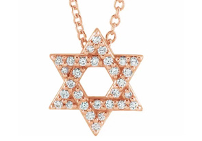 1/4 Carat Diamond Star Of David Necklace In 14K Rose Gold (4.50 G), 18 Inches, I/J By SuperJeweler