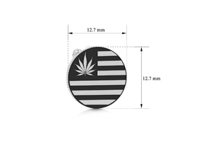 Octavius Cannabis Leaf Flag Cufflinks, Silver