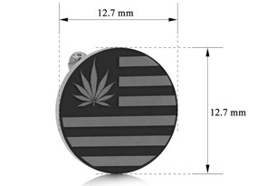 Octavius Cannabis Leaf Flag Cufflinks, Gunmetal