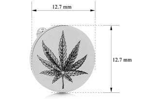 Octavius Cannabis Leaf Cufflinks, Silver