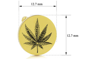 Octavius Cannabis Leaf Cufflinks, Yellow Gold