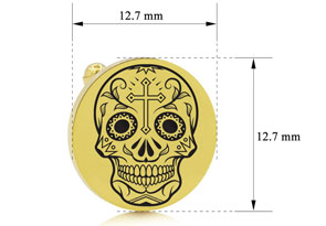 Octavius Skull & Cross Cufflinks, Yellow Gold