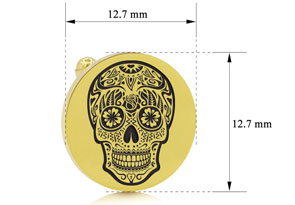 Octavius Skull Cufflinks, Yellow Gold