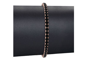 4 1/2 Carat Men's Black Diamond Bracelet In 14K Rose Gold (10.7 G), 8 Inches By SuperJeweler