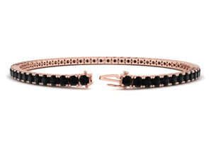 4 3/4 Carat Men's Black Diamond Bracelet In 14K Rose Gold (11.4 G), 8.5 Inches By Sundar Gem