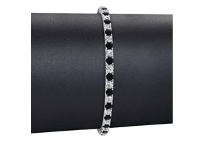 5 Carat Men's Black Diamond Tennis Bracelet, White Diamond, In 14K White Gold (12.1 G), 9 Inches, J/K By SuperJeweler