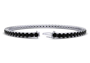 5 Carat Men's Black Diamond Bracelet In 14K White Gold (12.1 G), 9 Inches By Sundar Gem