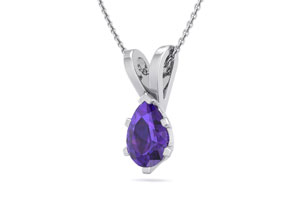 1/2 Carat Pear Shape Amethyst Necklace In Sterling Silver, 18 Inches By SuperJeweler
