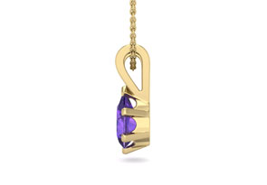 1/2 Carat Pear Shape Amethyst Necklace In 14K Yellow Gold Over Sterling Silver, 18 Inches By SuperJeweler