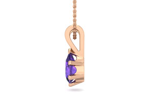1/2 Carat Pear Shape Amethyst Necklace In 14K Rose Gold Over Sterling Silver, 18 Inches By SuperJeweler