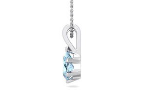 1/2 Carat Pear Shape Aquamarine Necklace In Sterling Silver, 18 Inches By SuperJeweler
