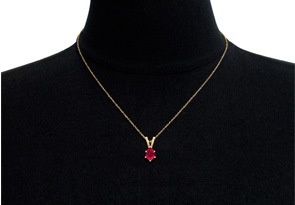 1 Carat Pear Shape Ruby Necklace In 14K Yellow Gold Over Sterling Silver, 18 Inches By SuperJeweler