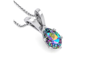 3/4 Carat Pear Shape Mystic Topaz Necklace In Sterling Silver, 18 Inches By SuperJeweler