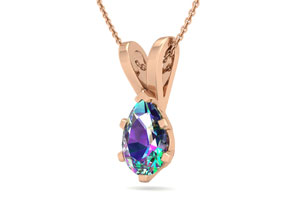 3/4 Carat Pear Shape Mystic Topaz Necklace In 14K Rose Gold Over Sterling Silver, 18 Inches By SuperJeweler