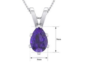 1 Carat Pear Shape Amethyst Necklace In Sterling Silver, 18 Inches By SuperJeweler