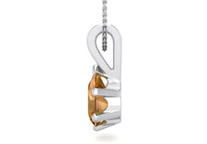 1 Carat Pear Shape Citrine Necklace In Sterling Silver, 18 Inches By SuperJeweler