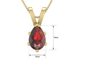 1.5 Carat Pear Shape Garnet Necklace In 14K Yellow Gold Over Sterling Silver, 18 Inches By SuperJeweler