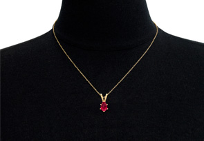 1.5 Carat Pear Shape Ruby Necklace In 14K Yellow Gold Over Sterling Silver, 18 Inches By SuperJeweler