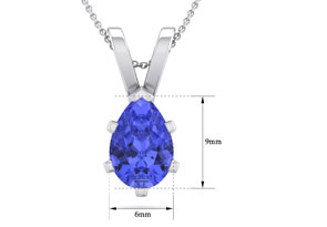 1 1/3 Carat Pear Shape Tanzanite Necklace In Sterling Silver, 18 Inches By SuperJeweler