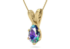 1 Carat Pear Shape Mystic Topaz Necklace In 14K Yellow Gold Over Sterling Silver, 18 Inches By SuperJeweler