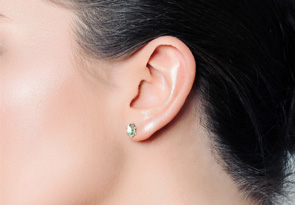 2 Carat Pear Shape Green Amethyst Stud Earrings In 14K Rose Gold Over Sterling Silver By SuperJeweler