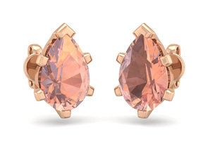 2-1/3 Carat Pear Shape Morganite Earrings Studs In 14K Rose Gold Over Sterling Silver By SuperJeweler
