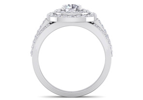 1 3/4 Carat Double Halo Diamond Engagement Ring In 14K White Gold (4.80 G) (H-I, SI2-I1) By SuperJeweler
