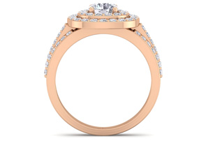 1 3/4 Carat Double Halo Diamond Engagement Ring In 14K Rose Gold (4.80 G) (H-I, SI2-I1) By SuperJeweler