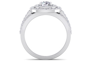 1 3/4 Carat Double Halo Diamond Engagement Ring In 14K White Gold (4.80 G) (I-J, I1-I2 Clarity Enhanced) By SuperJeweler