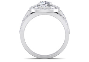 2 Carat Double Halo Diamond Engagement Ring In 14K White Gold (4.80 G) (H-I, SI2-I1) By SuperJeweler