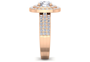 2 Carat Double Halo Diamond Engagement Ring In 14K Rose Gold (4.80 G) (I-J, I1-I2 Clarity Enhanced) By SuperJeweler