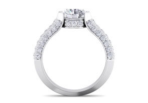 2 1/4 Carat Round Shape Diamond Engagement Ring In 14K White Gold (6.60 G) (I-J, I1-I2 Clarity Enhanced) By SuperJeweler